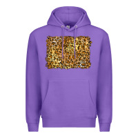 Purple handdrawn leopard pattern yellow Premium Hoodie - BarkalooDesign