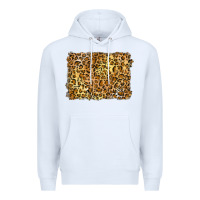 White handdrawn leopard pattern yellow Premium Hoodie - BarkalooDesign