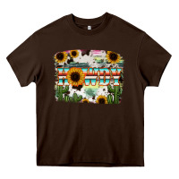 Chocolate Brown Howdy Serape And Sunflower Heavy Core Tee - RanaPortraitStore