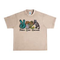French Oak Peace love raccoon Urban Heavy Tee - LillyAllenDesigns