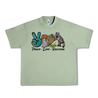 Oil Green Peace love raccoon Urban Heavy Tee - LillyAllenDesigns
