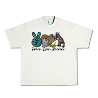 Pistachio Peace love raccoon Urban Heavy Tee - LillyAllenDesigns