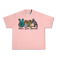 Salmon Peace love raccoon Urban Heavy Tee - LillyAllenDesigns