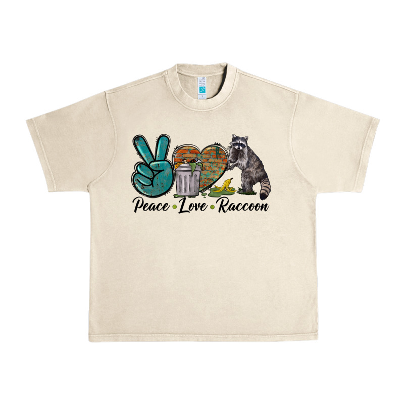 Peace Love Raccoon Urban Heavy Tee by LillyAllenDesigns | Teevron