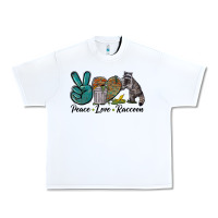 White Peace love raccoon Urban Heavy Tee - LillyAllenDesigns