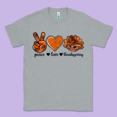 Peace Love Thanksgiving Bbs Classic Tee Designed By Bundleandbundleshop