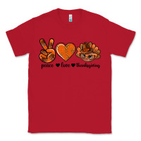 Red peace love thanksgiving bbs Classic Tee - BundleAndBundleShop
