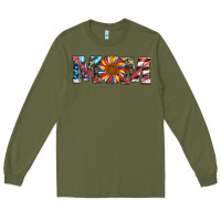 Army Green mom with sunflower Long Sleeve Tee - Artiststas