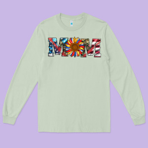 Mom With Sunflower Long Sleeve Tee Designed By Artiststas