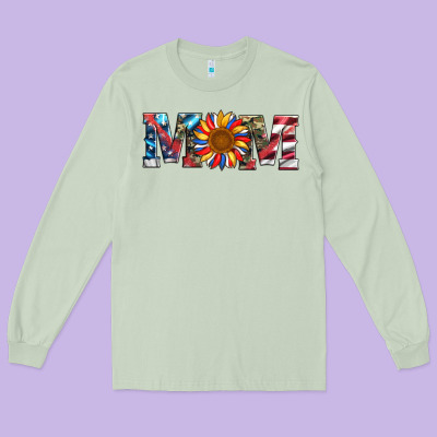 Mom With Sunflower Long Sleeve Tee Designed By Artiststas