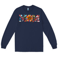 Navy mom with sunflower Long Sleeve Tee - Artiststas