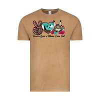 Peace Love Maine Coon Cat Vintage Tee | Teevron