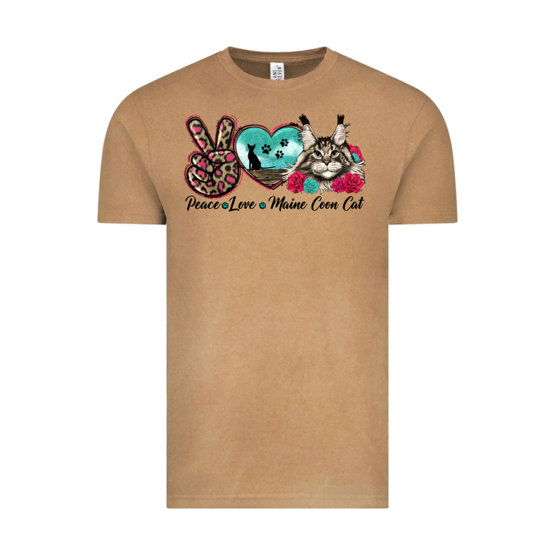 Peace Love Maine Coon Cat Vintage Tee by LillyAllenDesigns | Teevron