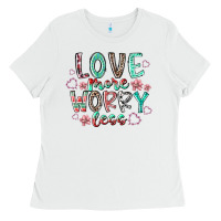White love more worry less Ladies Tee - RacoonDesign
