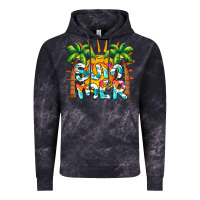 Cloud Black summer waves and sun Vintage Hoodie - BarkalooDesign