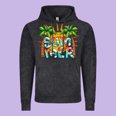 Summer Waves And Sun Vintage Hoodie Designed By Barkaloodesign