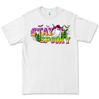 White Stay Spooky Premium Tee - CowhideDigitalArt