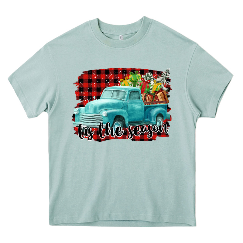 Tis The Season Christmas Truck Heavy Core Tee by FaDigitalArtStudio | Teevron