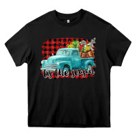 Black Tis The Season Christmas Truck Heavy Core Tee - FaDigitalArtStudio