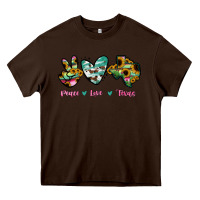 Chocolate Brown Peace Love Texas Heavy Core Tee - RanaPortraitStore