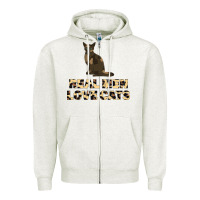 Oatmeal Heather Real Men Love Cats Zipper Hoodie - Bettercallsaul