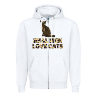 White Real Men Love Cats Zipper Hoodie - Bettercallsaul