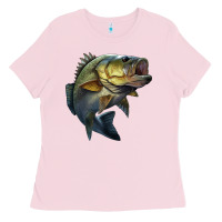 Bubblegum Pink jumping bass Ladies Tee - LillyAllenDesigns
