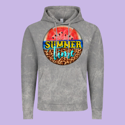 Summer Time Watermelon Vintage Hoodie Designed By Barkaloodesign