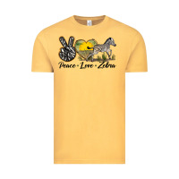 Vintage Mustard peace love zebra Vintage Tee - LillyAllenDesigns