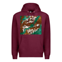 Burgundy brown cowhide glitter Premium Hoodie - BarkalooDesign