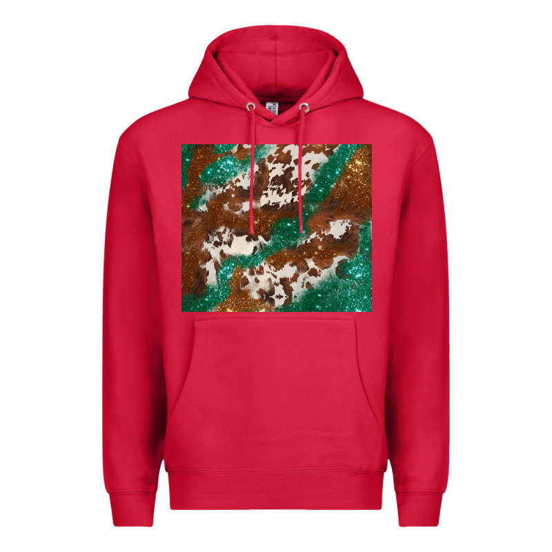 Brown Cowhide Glitter Premium Hoodie by BarkalooDesign | Teevron