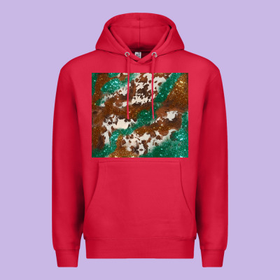 Brown Cowhide Glitter Premium Hoodie Designed By Barkaloodesign