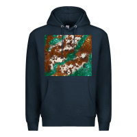 Navy brown cowhide glitter Premium Hoodie - BarkalooDesign