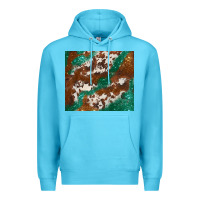 Ocean Blue brown cowhide glitter Premium Hoodie - BarkalooDesign