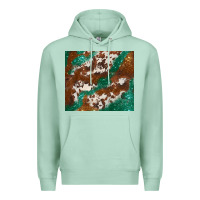 Seafoam brown cowhide glitter Premium Hoodie - BarkalooDesign
