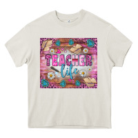 Cream teacher life tumbler Heavy Core Tee - BundleAndBundleShop