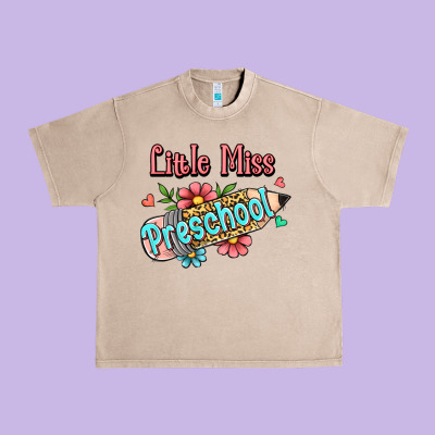 Little Miss Preschool Urban Heavy Tee Designed By Ranaportraitstore