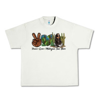 Pistachio Peace Love Malayan Sun Bear Urban Heavy Tee - LillyAllenDesigns