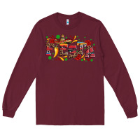 Burgundy fieasta with sombrero rose and pepper Long Sleeve Tee - Artiststas