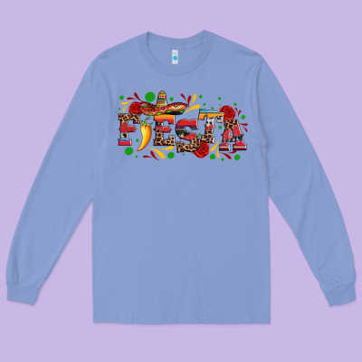Fieasta With Sombrero Rose And Pepper Long Sleeve Tee Designed By Artiststas