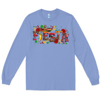Colony Blue fieasta with sombrero rose and pepper Long Sleeve Tee - Artiststas