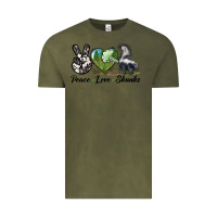 Vintage Olive Peace Love Skunks Vintage Tee - LillyAllenDesigns
