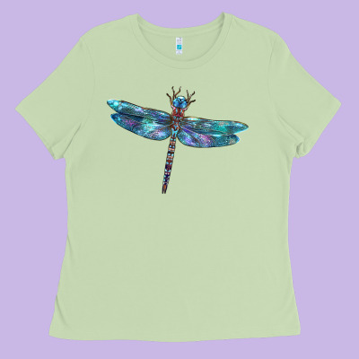 Blue Dragonfly Ladies Tee Designed By Lillyallendesigns