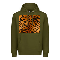 Army Green handdrawn tiger pattern Premium Hoodie - BarkalooDesign