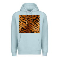 Blue Mist handdrawn tiger pattern Premium Hoodie - BarkalooDesign