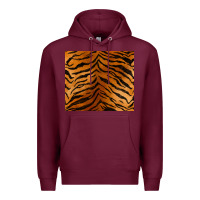 Burgundy handdrawn tiger pattern Premium Hoodie - BarkalooDesign