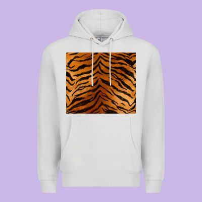 Handdrawn Tiger Pattern Premium Hoodie Designed By Barkaloodesign