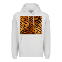 Dove Grey handdrawn tiger pattern Premium Hoodie - BarkalooDesign