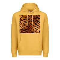 Mustard handdrawn tiger pattern Premium Hoodie - BarkalooDesign