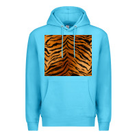 Ocean Blue handdrawn tiger pattern Premium Hoodie - BarkalooDesign